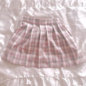 Lovely Day Brand, Thrifted Skirt, Skort Shorts, Pink Plaid Coquette, Cottagecore